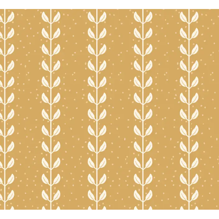 Francesca Wallpaper - Leafy Dot Stripe - by House of Haricot - Sample 1 foot by 1 foot / Mustard - Loomwell Home Goods