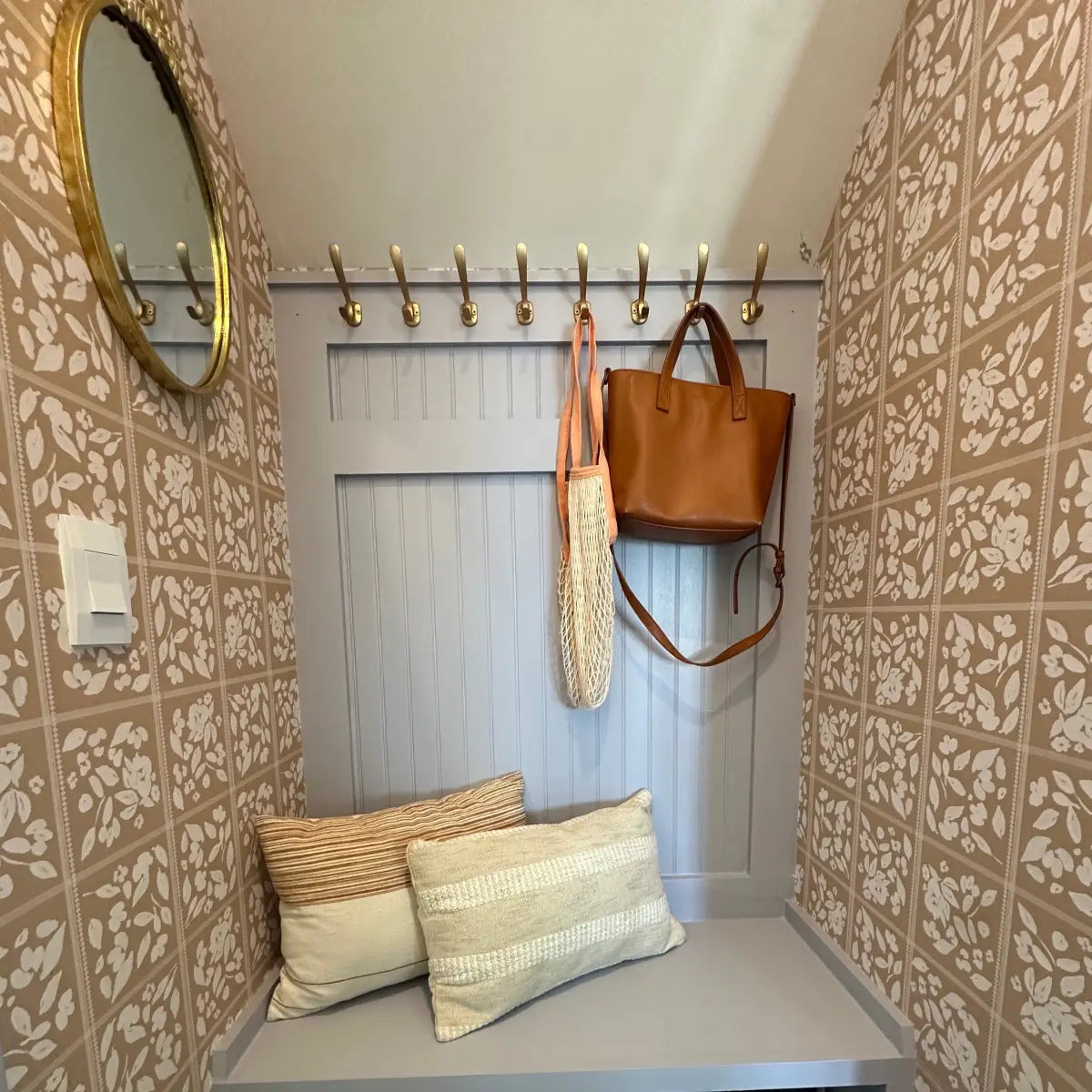 Francine Wallpaper - Floral Squares - by Fox and Pebble - Loomwell Home Goods