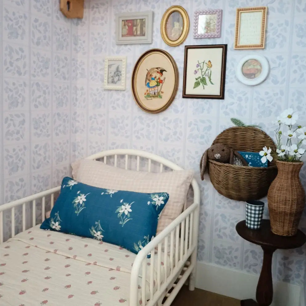 Francine Wallpaper - Floral Squares - by Fox and Pebble - Loomwell Home Goods
