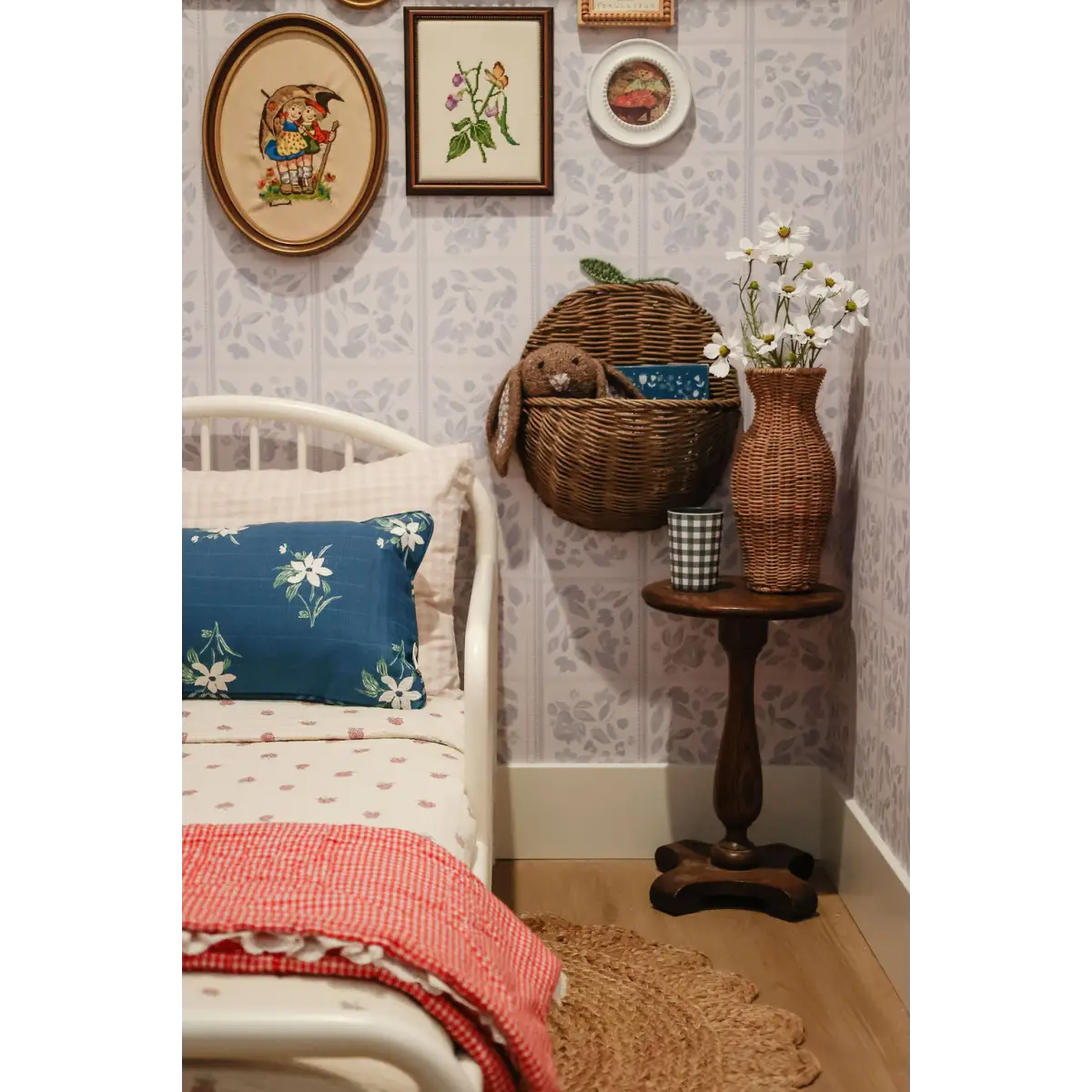 Francine Wallpaper - Floral Squares - by Fox and Pebble - Loomwell Home Goods