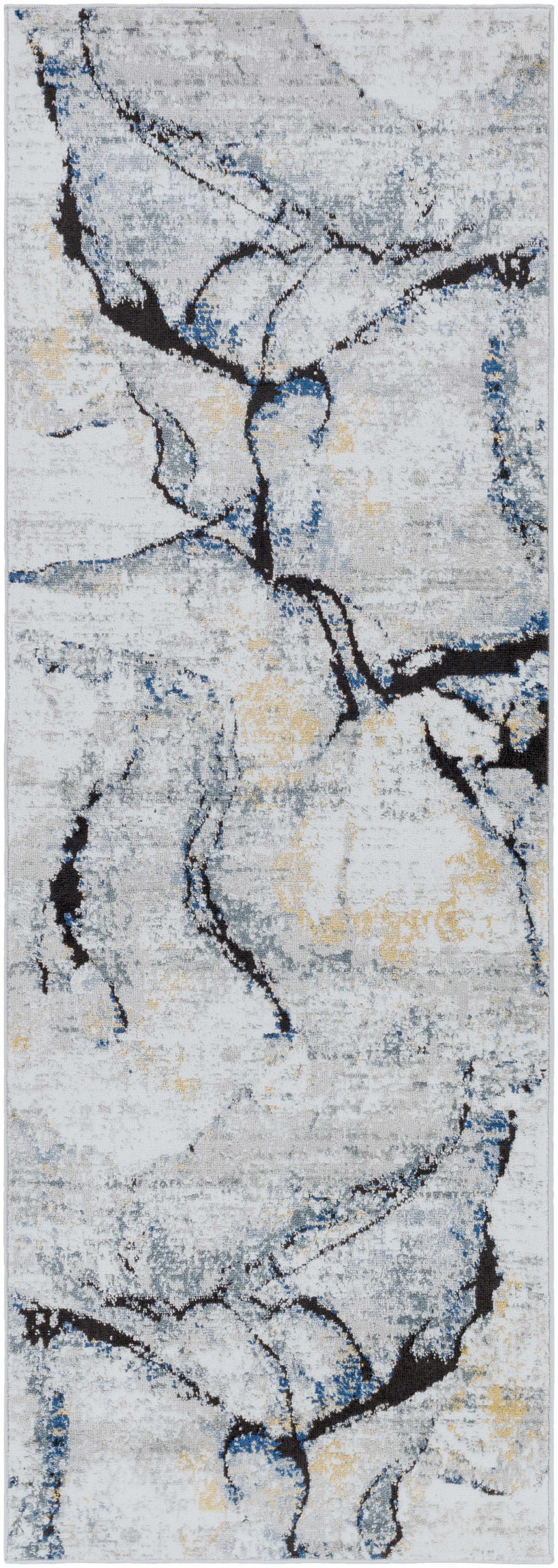 Fremantle Gray Marble Rug - 2’7’’ x 7’3’’ Runner - Boutique Rugs