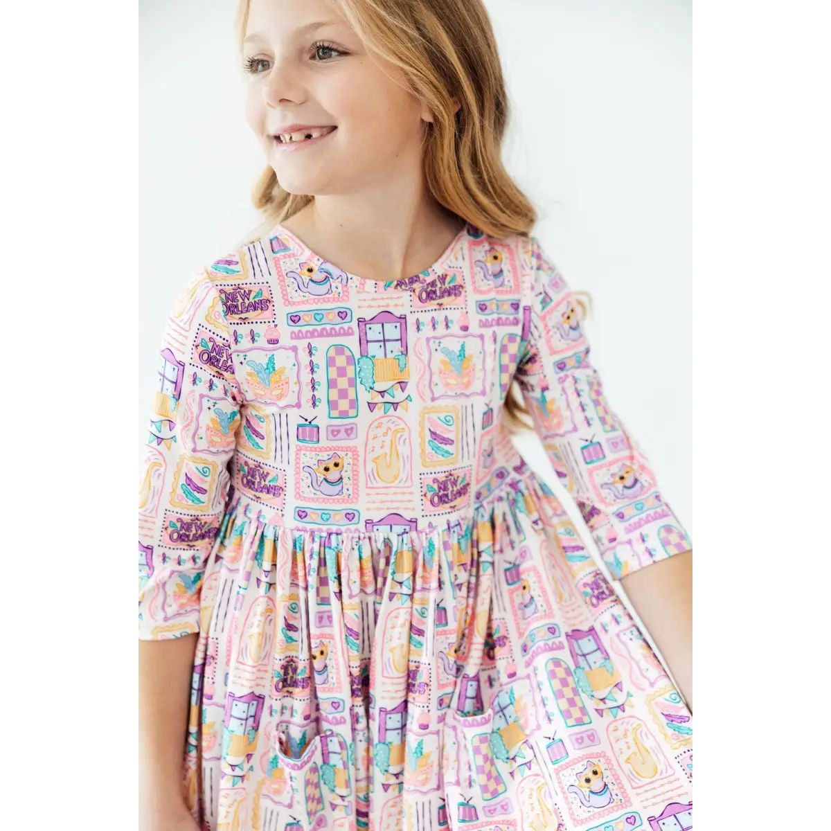 Pocket Twirl Dress - French Quarter Fun - New Orleans - 6-12M - Mila & Rose ®