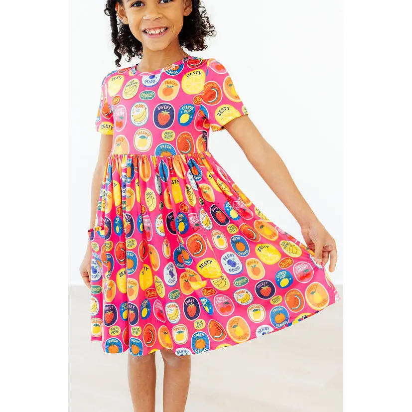Pocket Twirl Dress - Fresh & Fruity - 6-12M - Mila & Rose ®
