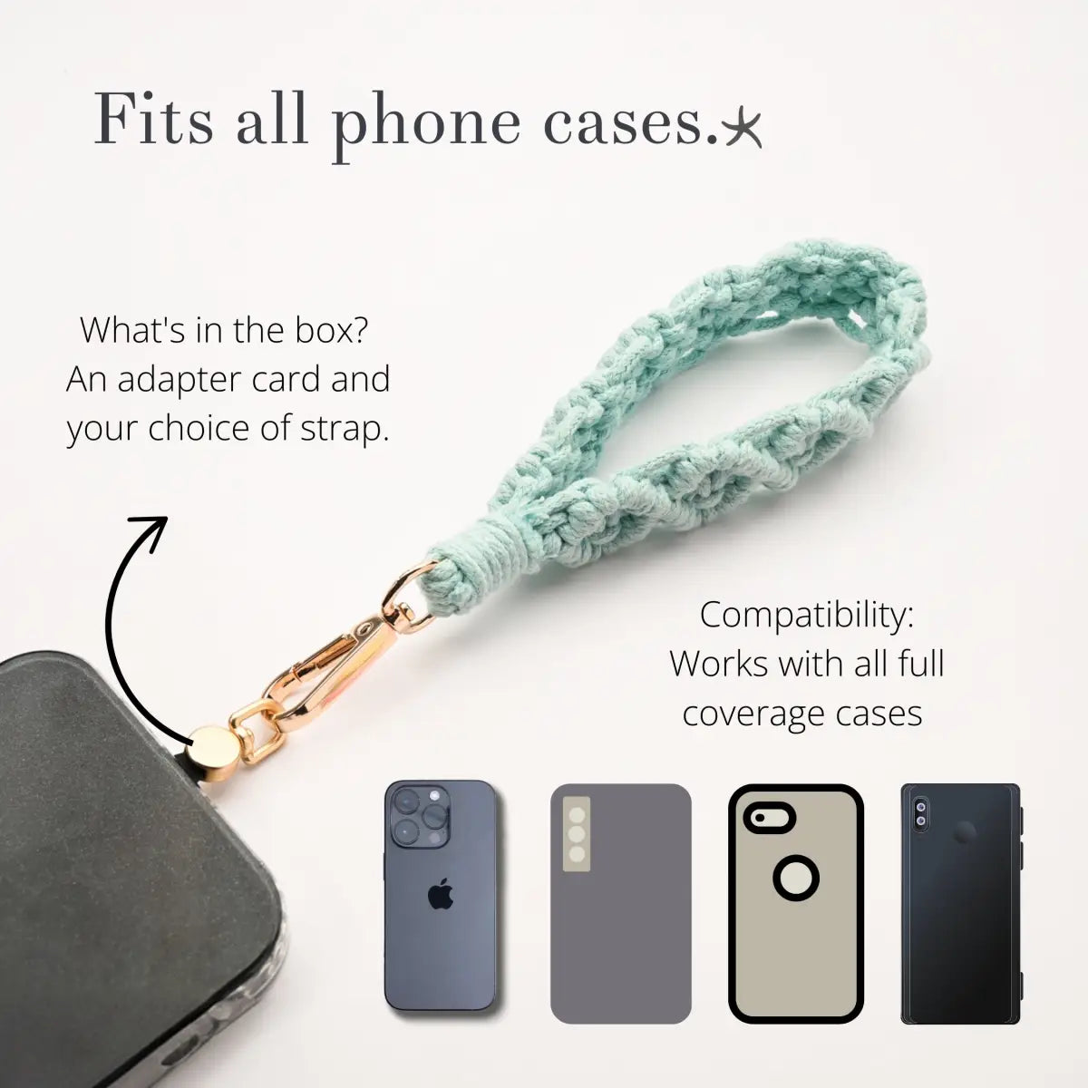 Fresh Mint Macramé Wrist Strap (Phone Keys Bag Accessorry) - Starfish Project