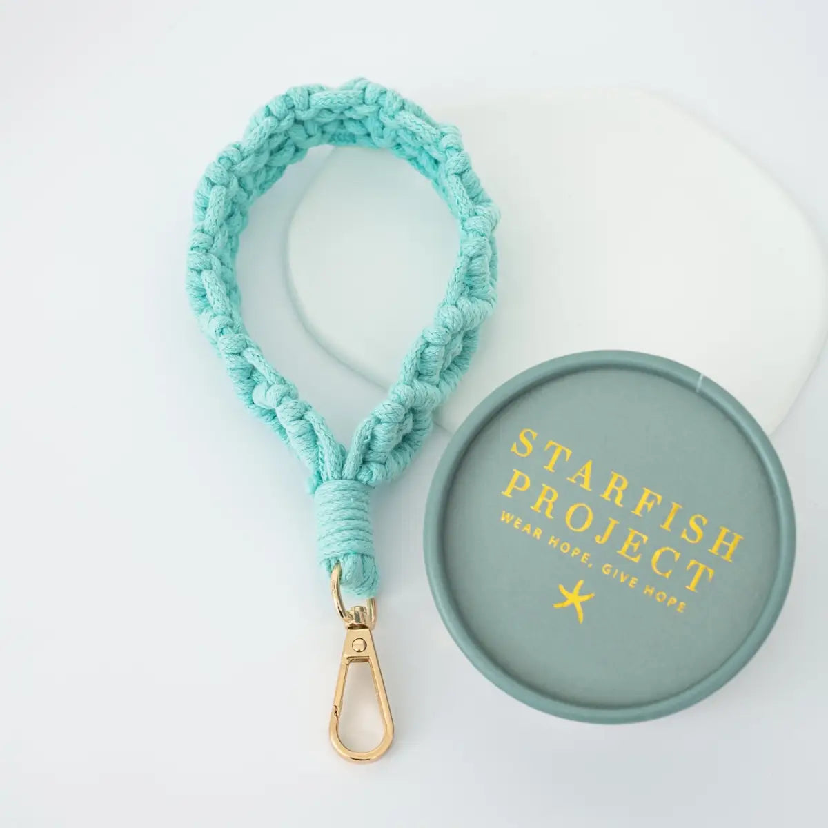 Fresh Mint Macramé Wrist Strap (Phone Keys Bag Accessorry) - Starfish Project