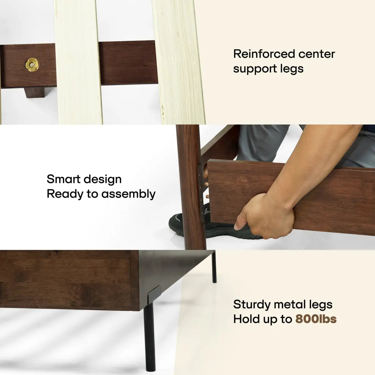 Frida Solid Wood Bed Frame - Megsu