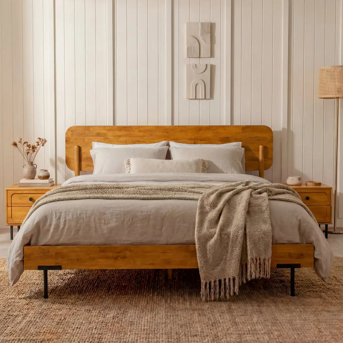 Frida Solid Wood Bed Frame - Megsu