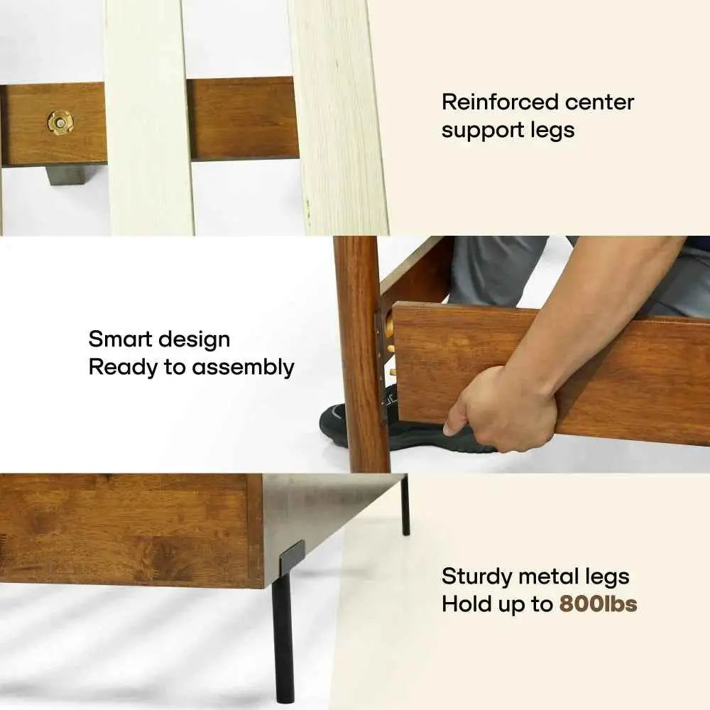 Frida Solid Wood Bed Frame - Megsu