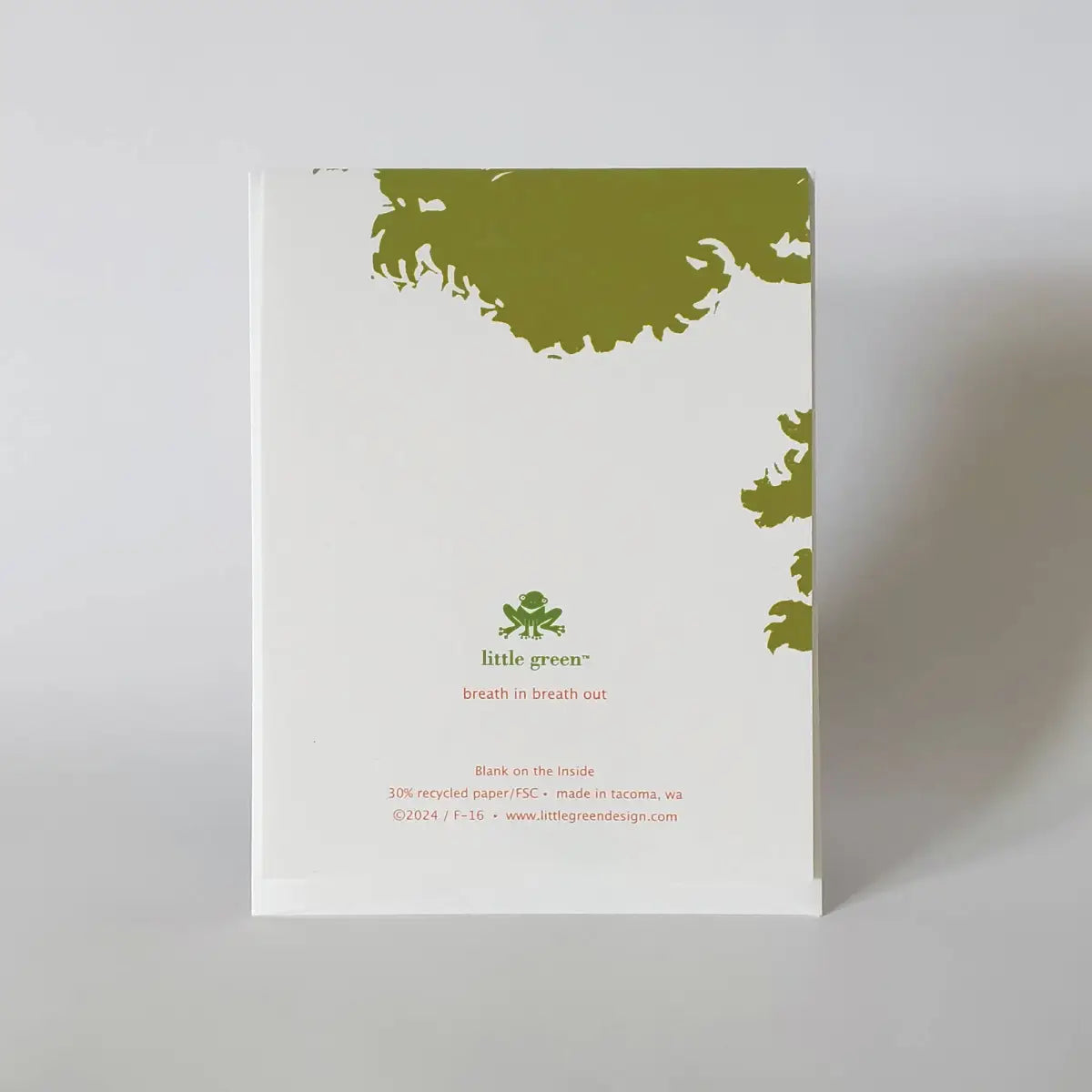 Friendship Greeting Card - Breathe In Breathe Out Japanese Bonsai Meditation - Little Green