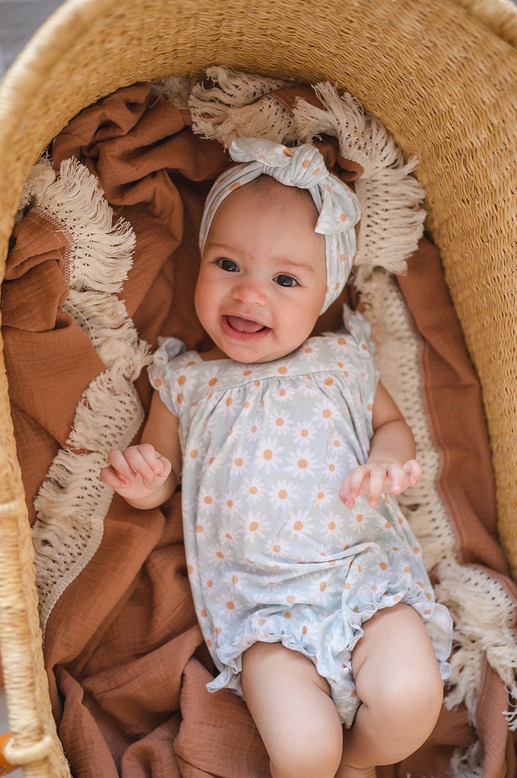 Fringe Swaddle Blanket - Caramel - Harp Angel Boutique