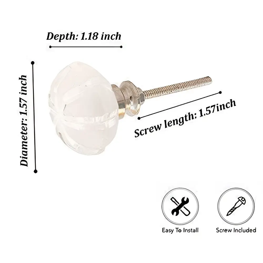 Frosted Glass Tomato Knob (each) - Perilla Home