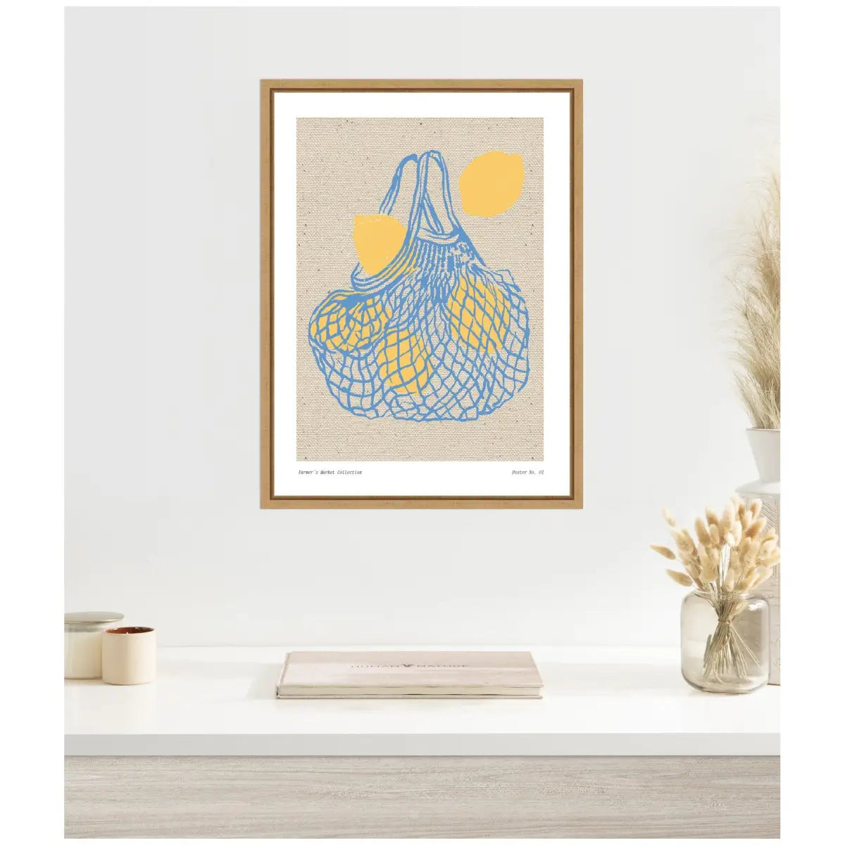 Fruit Farmers Market Lemons Framed Canvas Wall Art Print - kateandlaurel