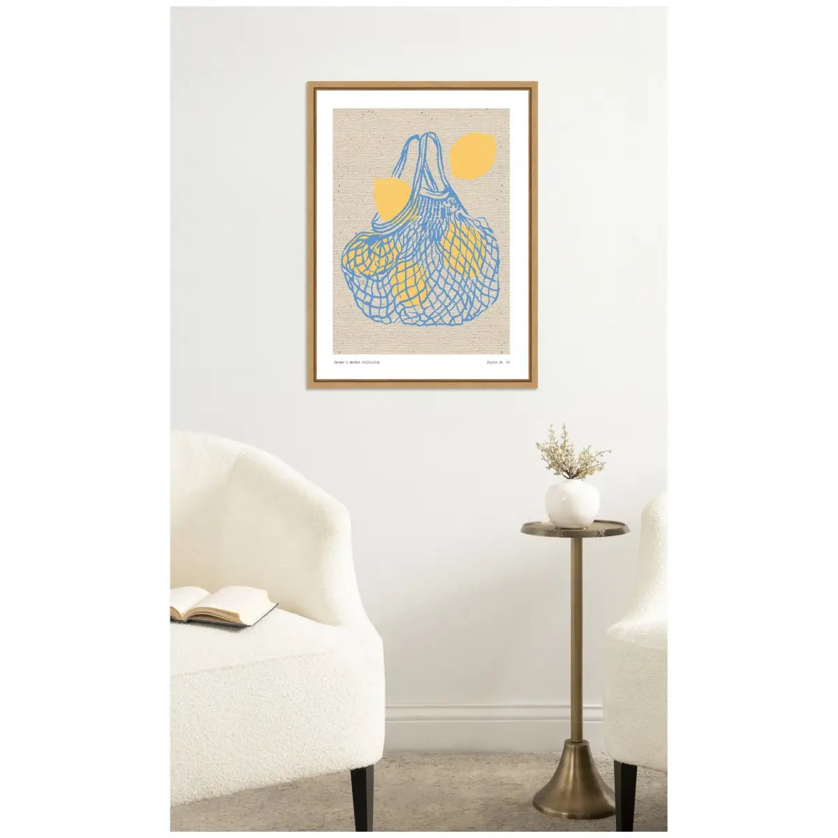 Fruit Farmers Market Lemons Framed Canvas Wall Art Print - kateandlaurel