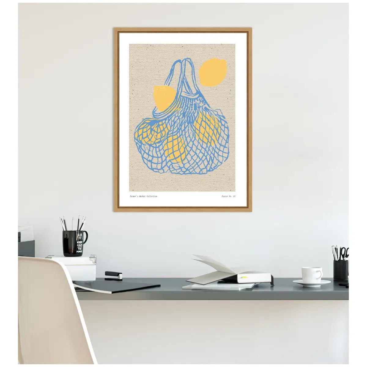 Fruit Farmers Market Lemons Framed Canvas Wall Art Print - kateandlaurel