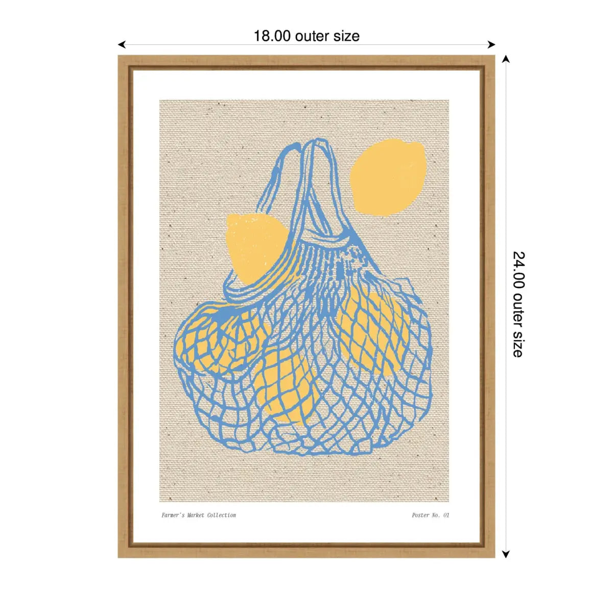 Fruit Farmers Market Lemons Framed Canvas Wall Art Print - kateandlaurel