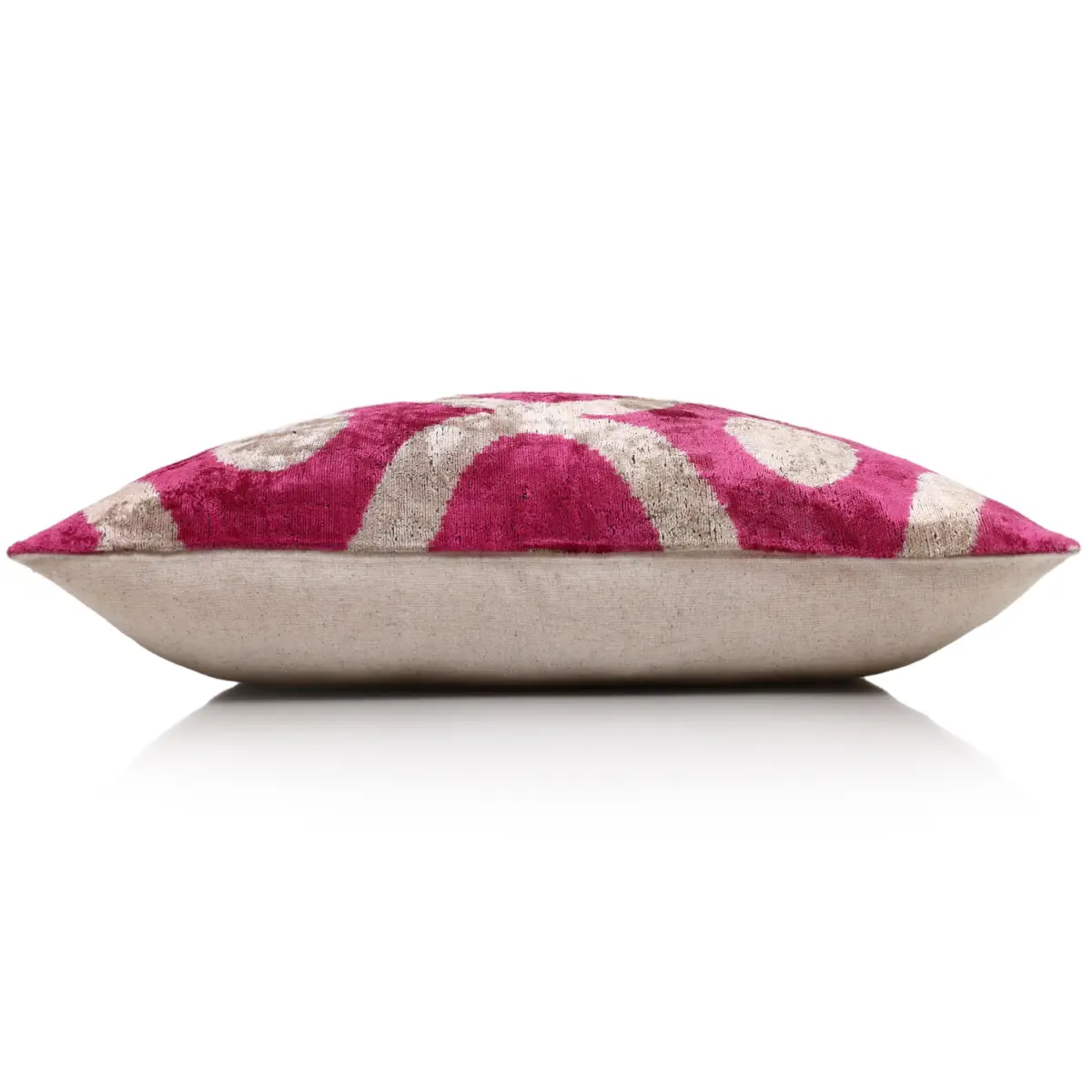 Fuchsia Orbit Silk Velvet Pillow 16x24 Handmade Luxury Lumbar Cushion - Canvello