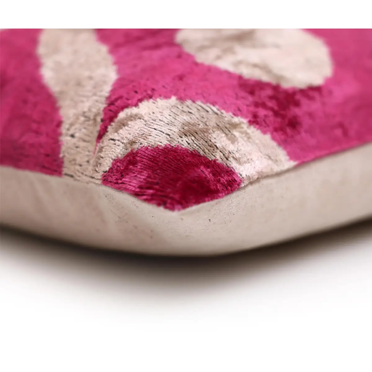 Fuchsia Orbit Silk Velvet Pillow 16x24 Handmade Luxury Lumbar Cushion - Canvello