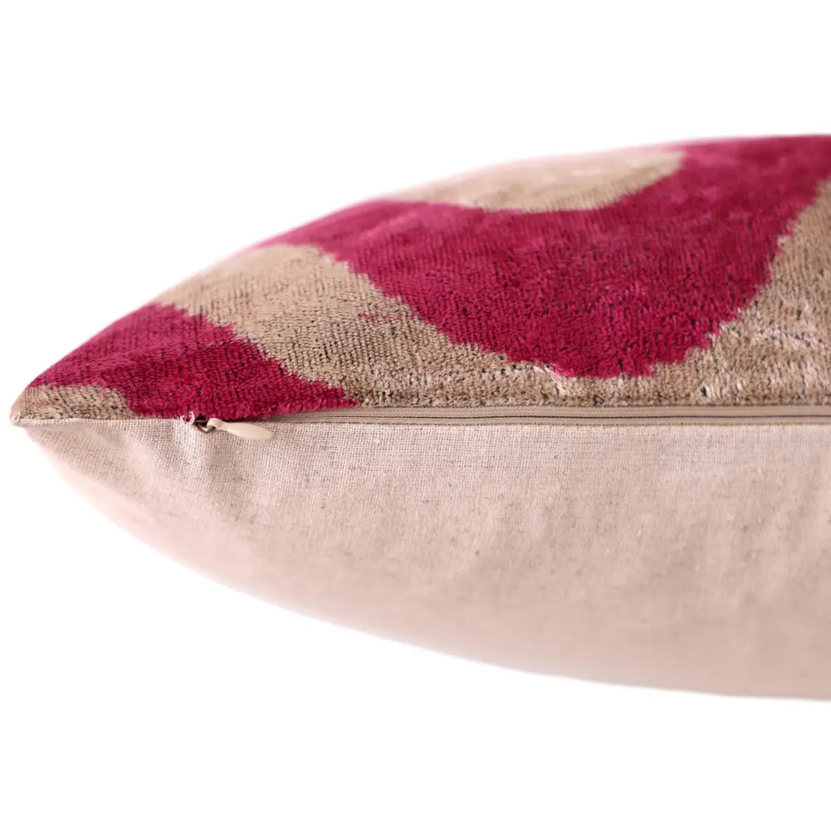 Fuchsia Orbit Silk Velvet Pillow 16x24 Handmade Luxury Lumbar Cushion - Canvello