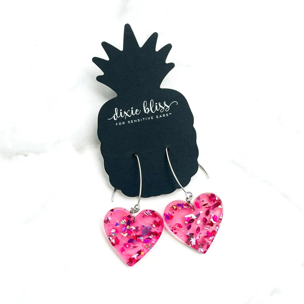 Fullest Heart Glitter Earrings - Dixie Bliss