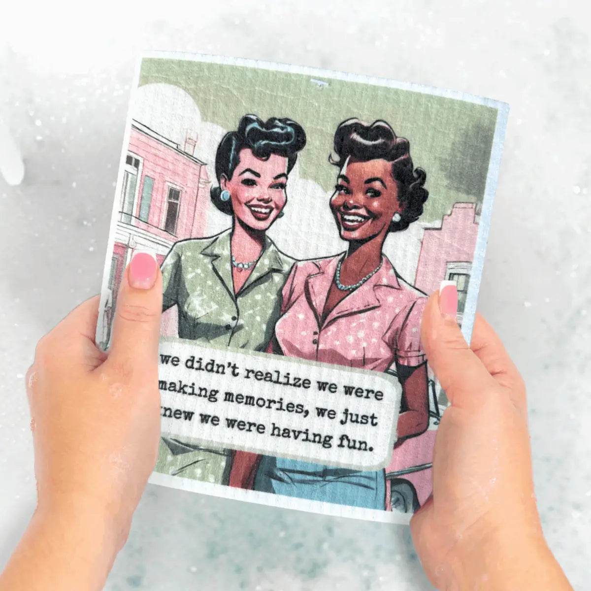 Funny Retro Swedish Dishcloth - Making Memories Having Fun - Urban Smirk