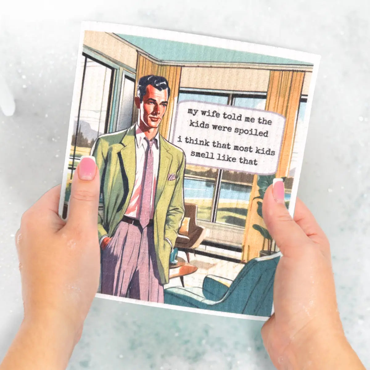 Swedish Dishcloth - Kids Are Spoiled - Funny Retro Gift for Guys - Urban Smirk