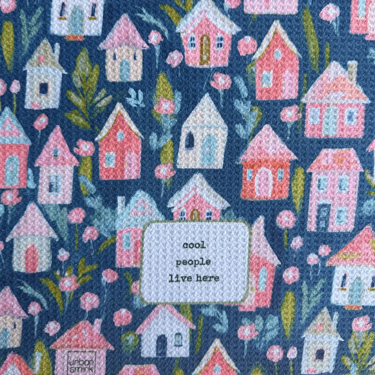 Funny Vintage Floral Kitchen Towel - Cool People Live Here - Urban Smirk