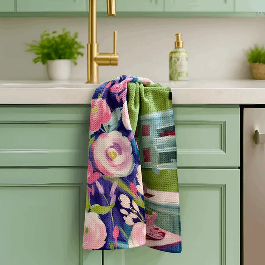 Kitchen Towel - Hardest Part of Adulting - Funny Vintage Floral - Urban Smirk