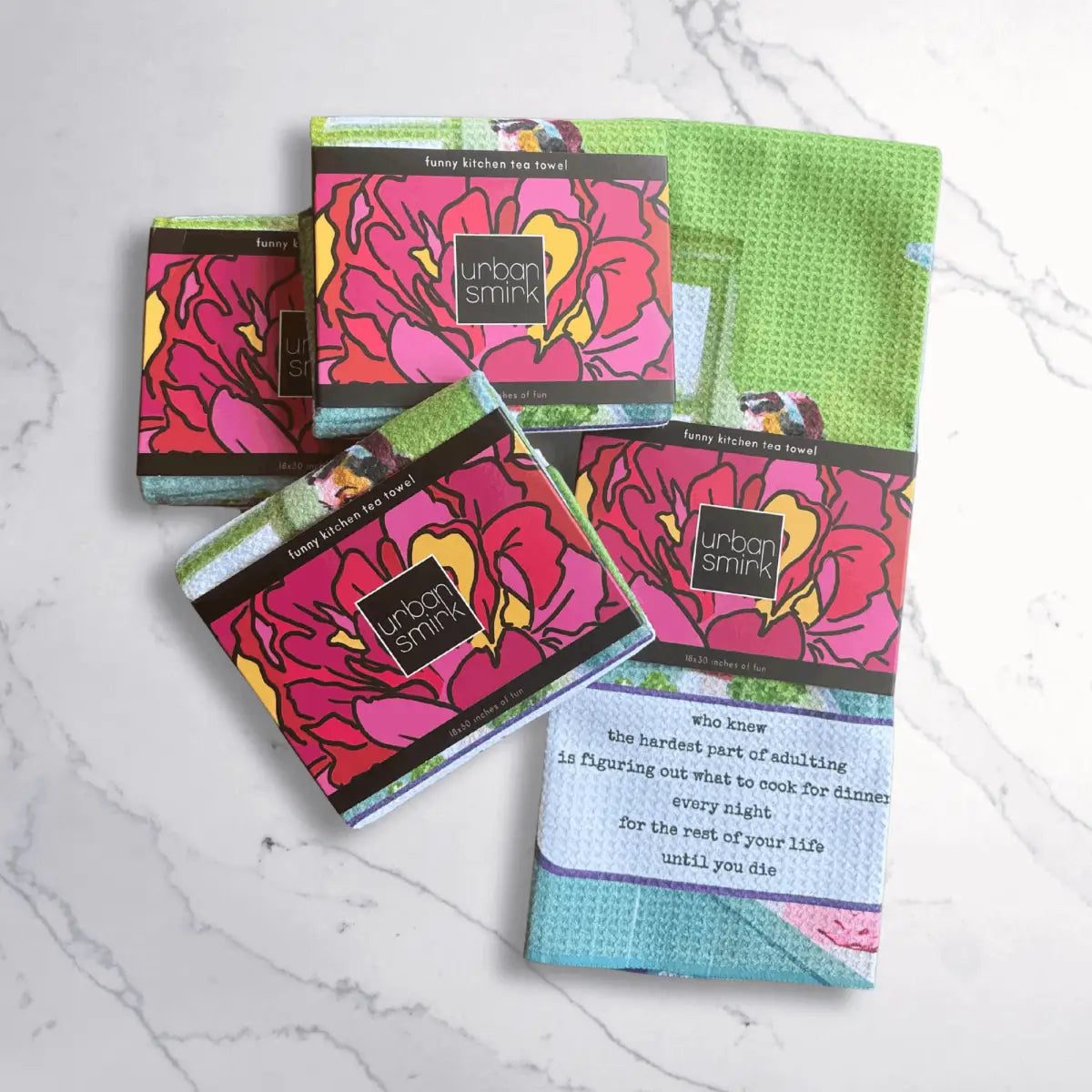 Kitchen Towel - Hardest Part of Adulting - Funny Vintage Floral - Urban Smirk