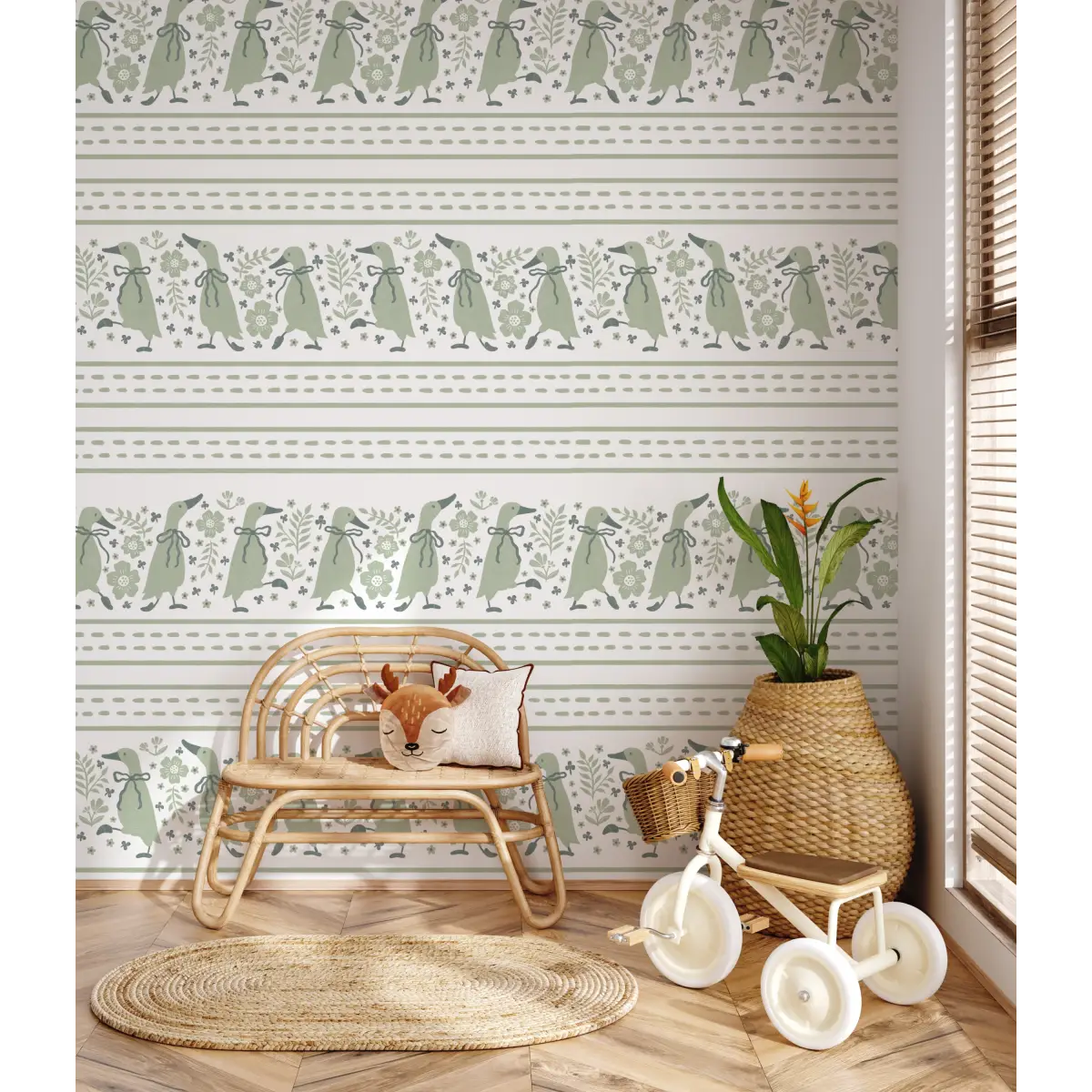 Gabby Wallpaper - Charming Ducks for Kids - by The Beau Studio - Loomwell Home Goods