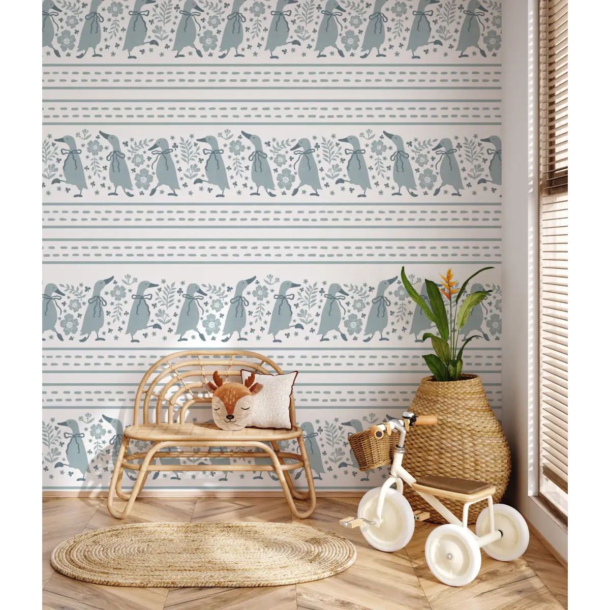 Gabby Wallpaper - Charming Ducks for Kids - by The Beau Studio - Loomwell Home Goods