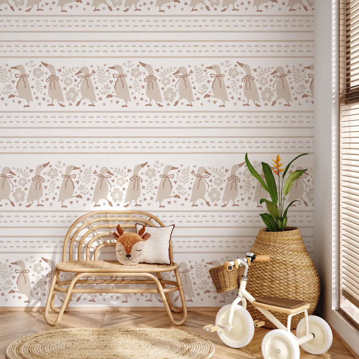 Gabby Wallpaper - Charming Ducks for Kids - by The Beau Studio - Loomwell Home Goods