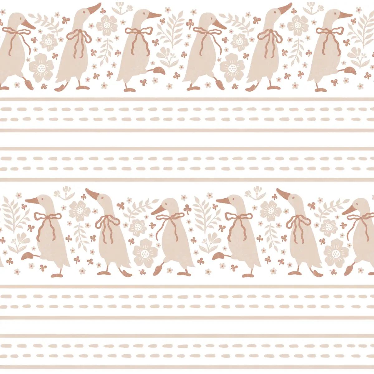 Gabby Wallpaper - Charming Ducks for Kids - by The Beau Studio - Sample 1 foot by 1 foot / Neutral - Loomwell Home Goods
