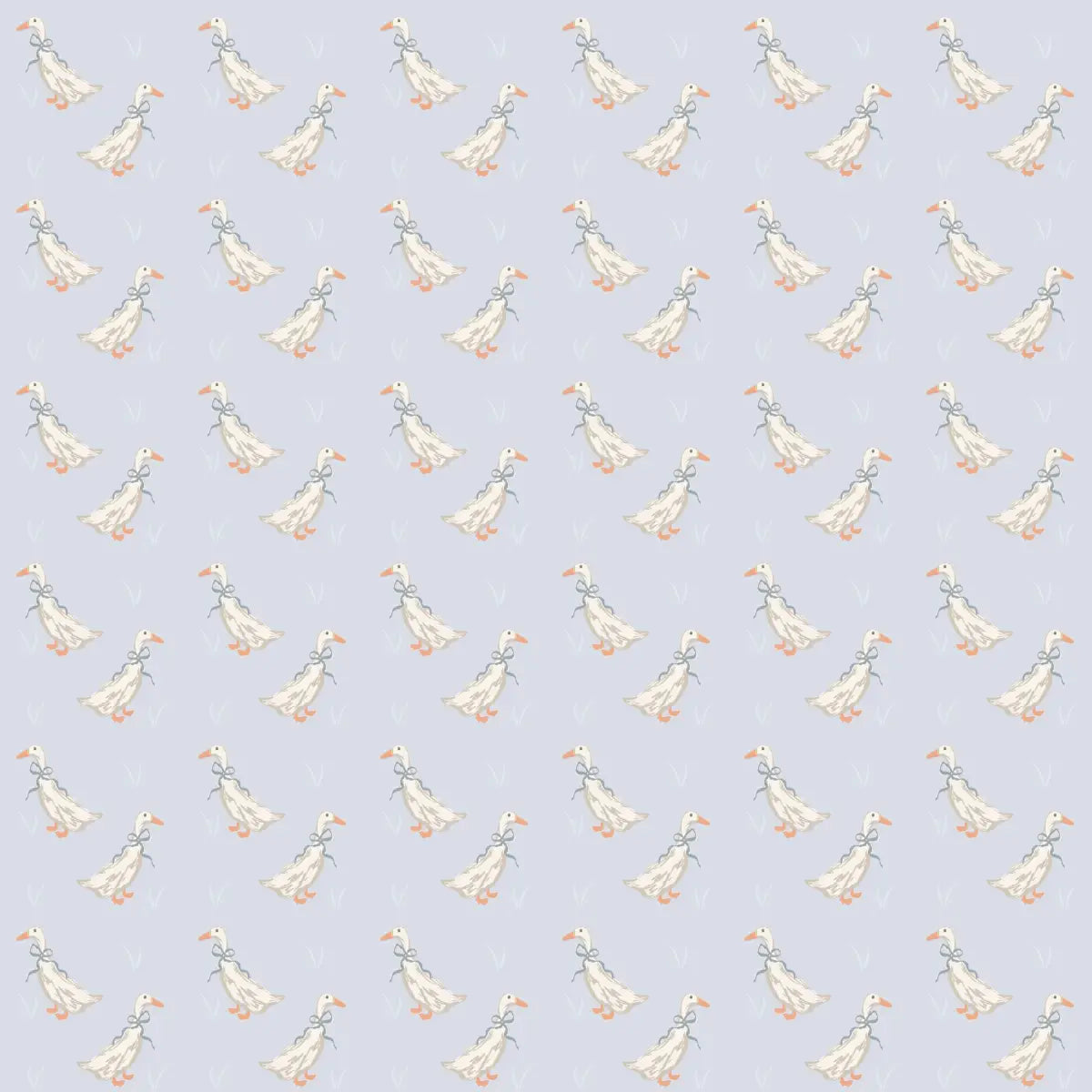 Gable Wallpaper - Ducks for Kids - by Studio Stephie - Sample 1 foot by 1 foot / Blue - Loomwell Home Goods