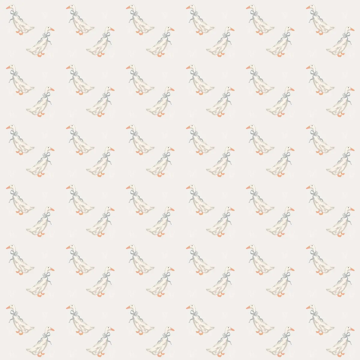 Gable Wallpaper - Ducks for Kids - by Studio Stephie - Sample 1 foot by 1 foot / Cream - Loomwell Home Goods