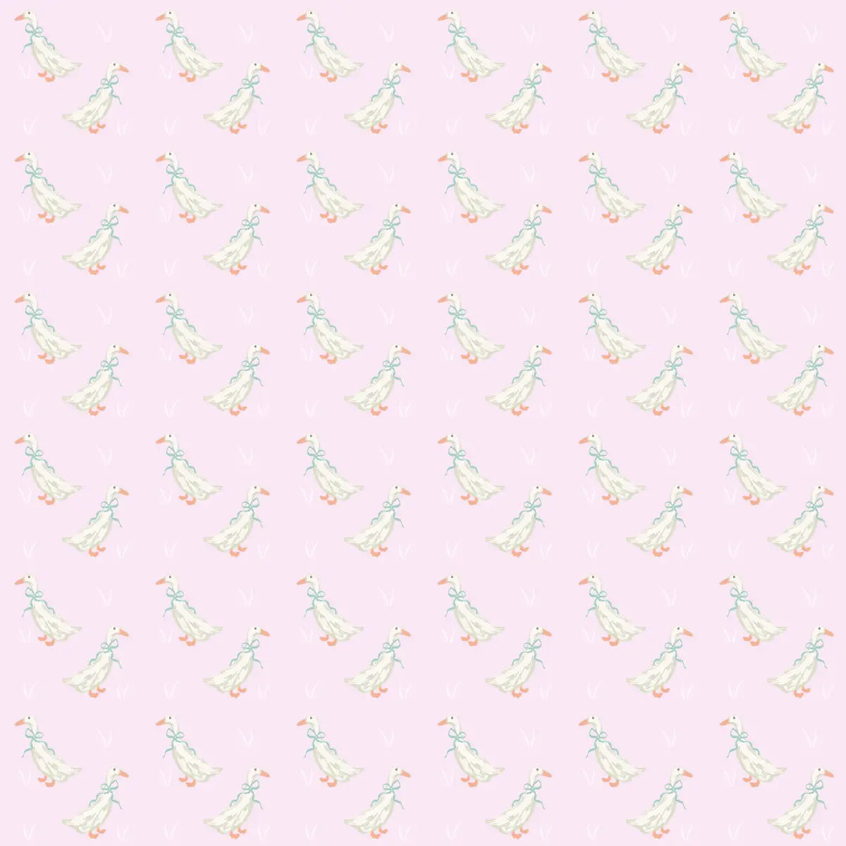 Gable Wallpaper - Ducks for Kids - by Studio Stephie - Sample 1 foot by 1 foot / Pink - Loomwell Home Goods