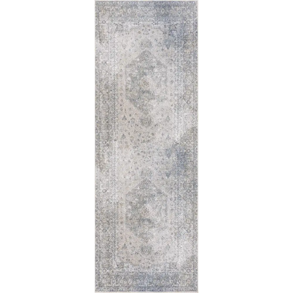 Gael Blue Washable Area Rug - 2’7’’ x 7’3’’ Runner - Boutique Rugs