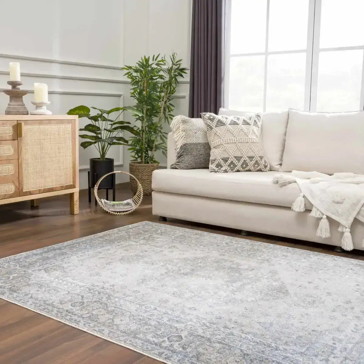 Gael Blue Washable Area Rug - Boutique Rugs