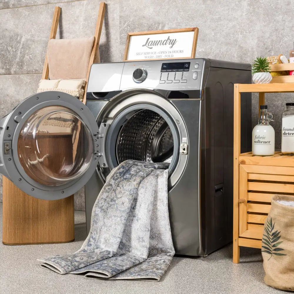 Gael Blue Washable Area Rug - Boutique Rugs