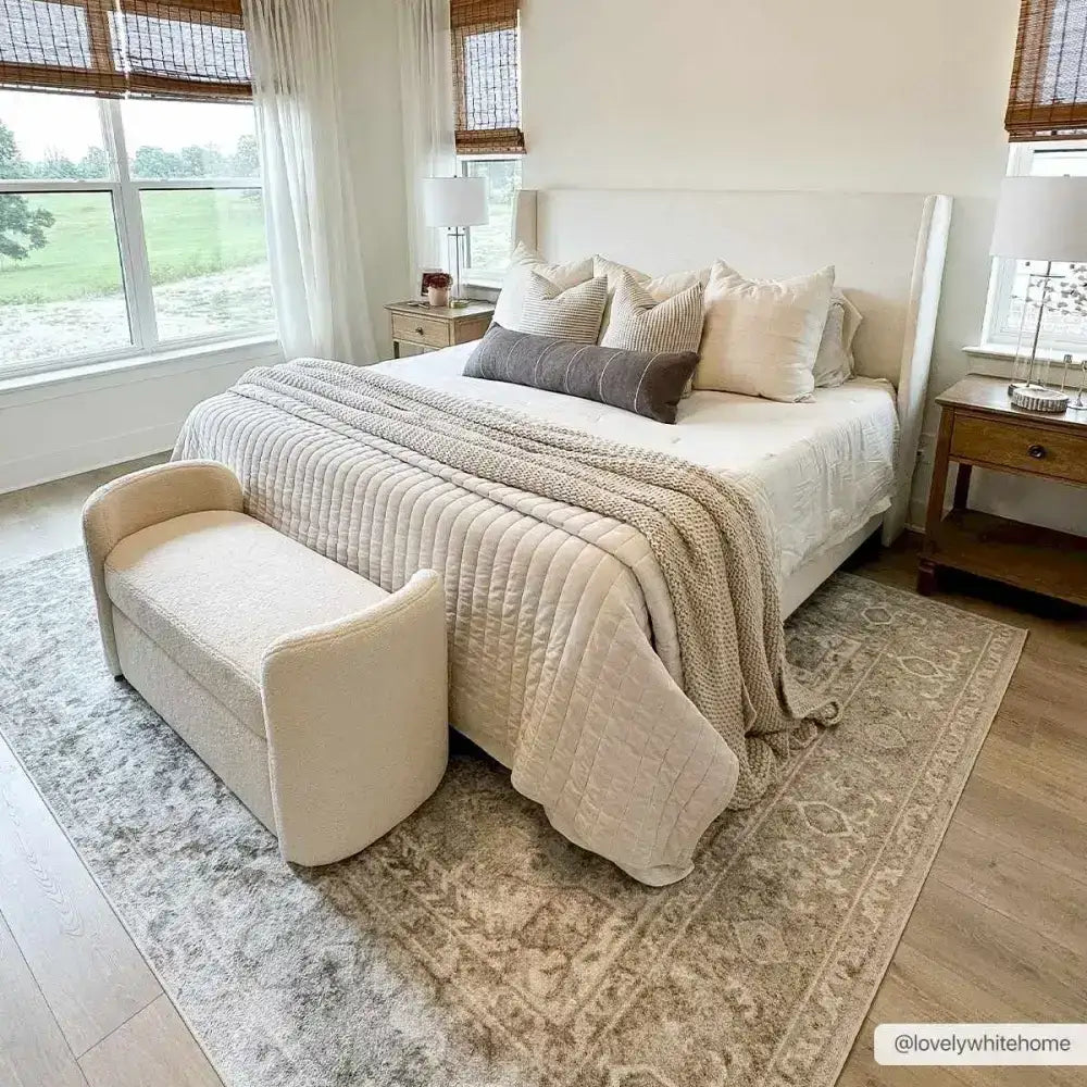 Gael Cream Washable Area Rug - 7’10’’ x 10’2’’ Rectangle - Boutique Rugs