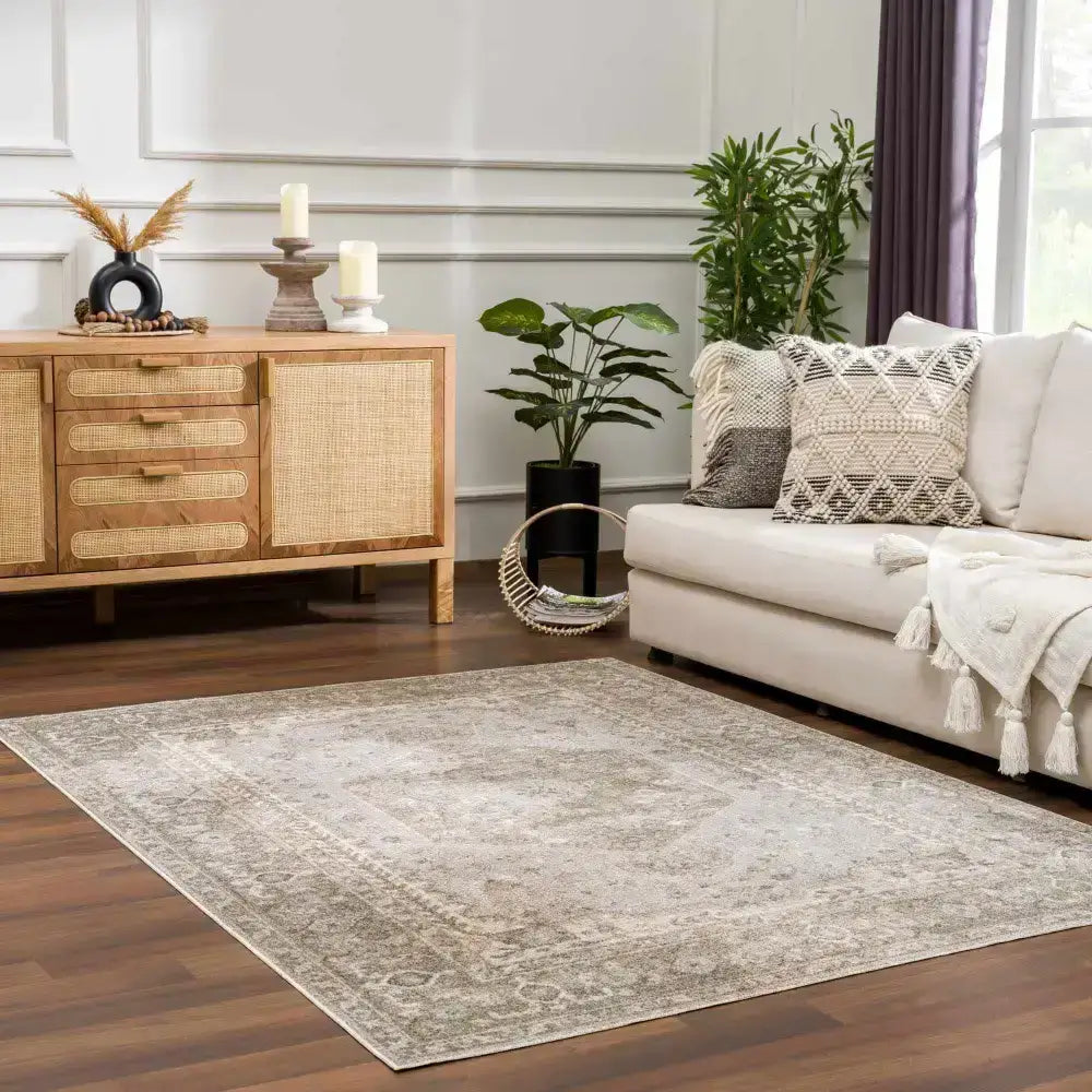 Gael Cream Washable Area Rug - Boutique Rugs
