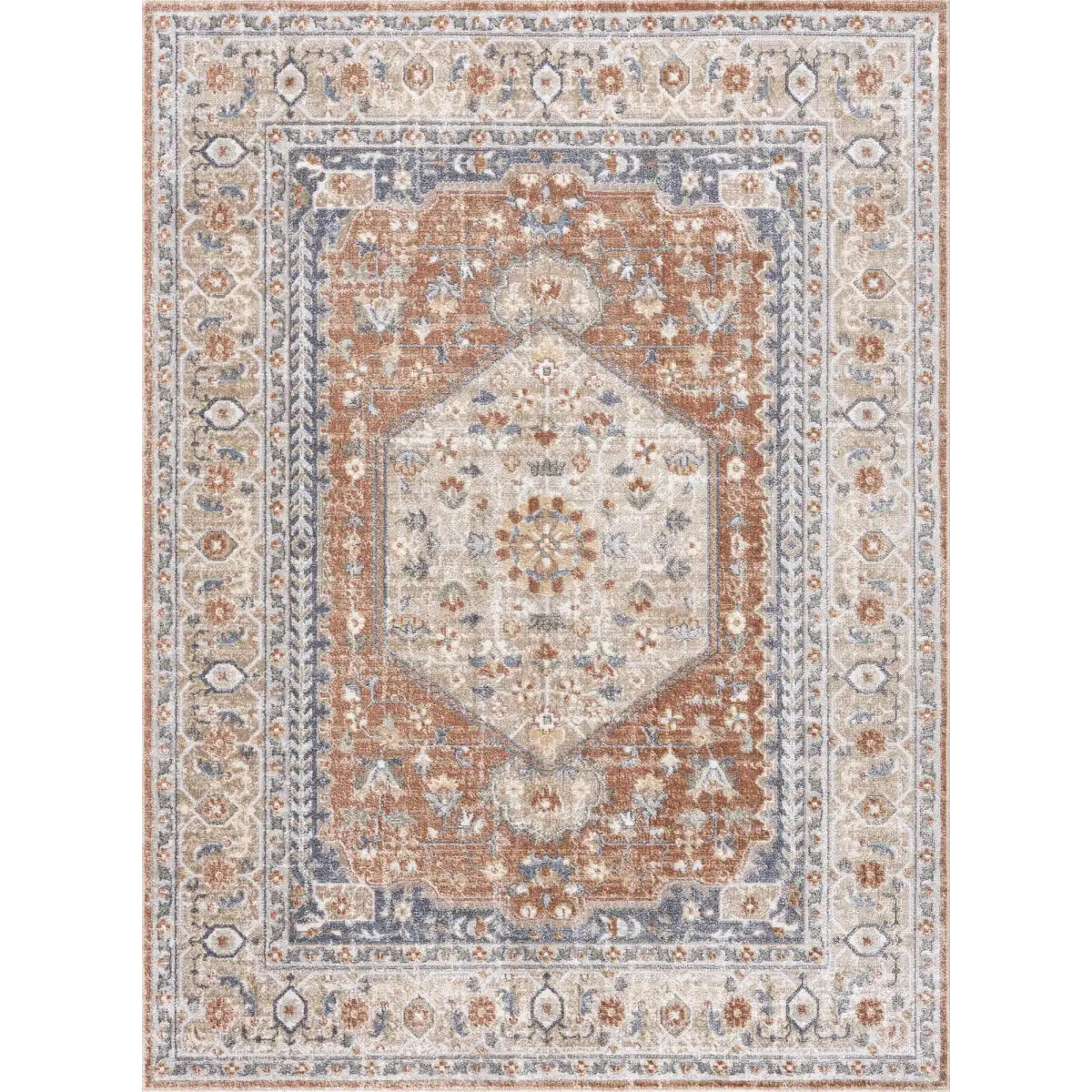 Gael Rust Washable Area Rug - Boutique Rugs