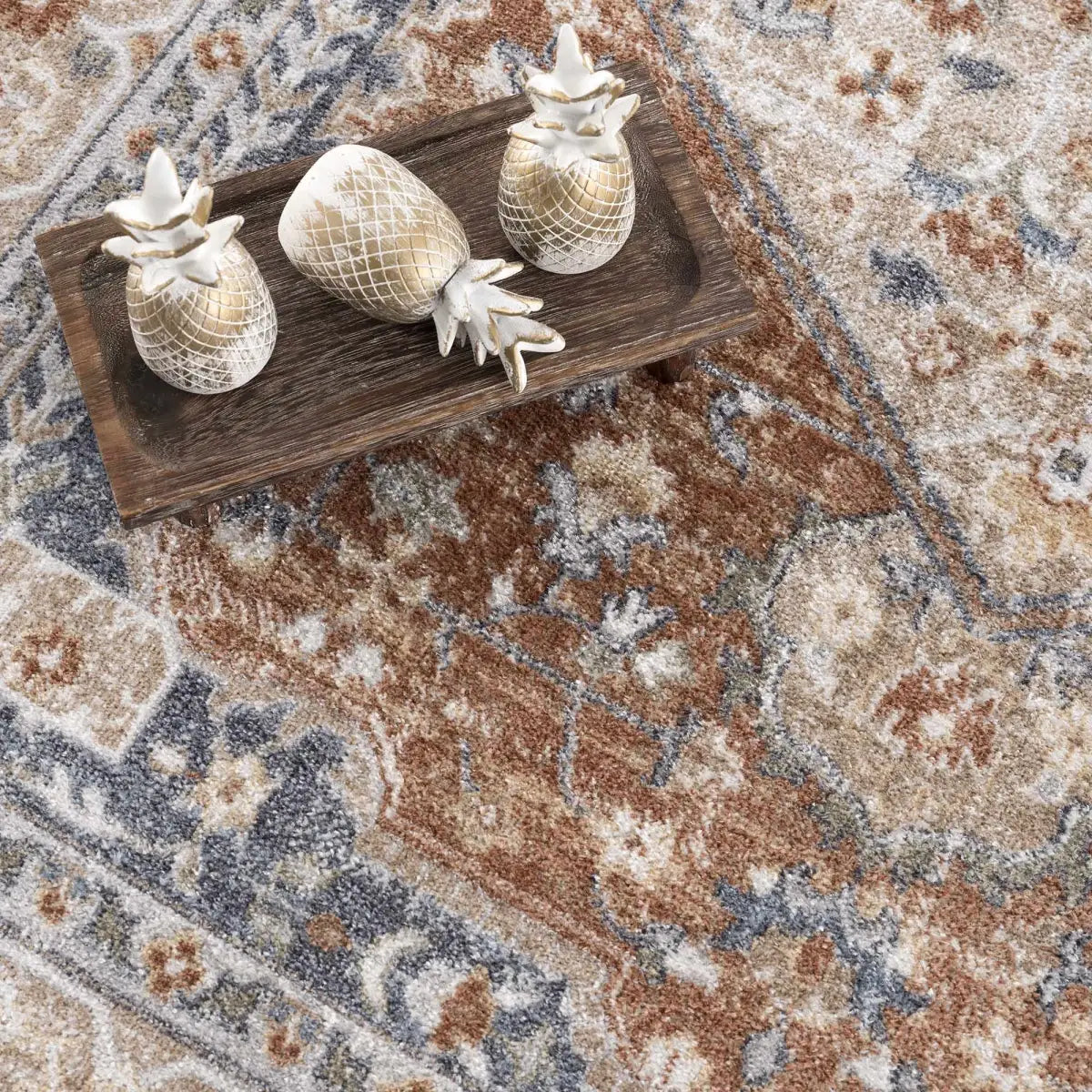 Gael Rust Washable Area Rug - Boutique Rugs