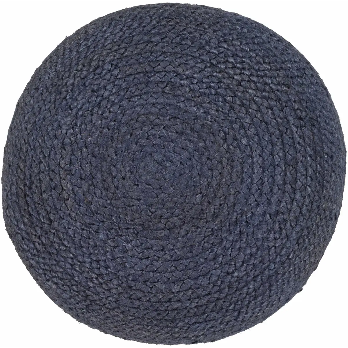 Gail Navy Jute Knitted Pouf - 19.75’’ x 19.75’’ x 16’’ Cylinder - Boutique Rugs