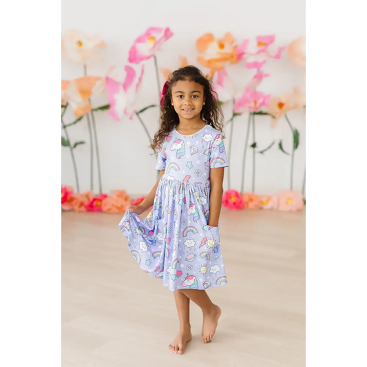 Galactic Unicorns S/S Pocket Twirl Dress - Mila & Rose ®