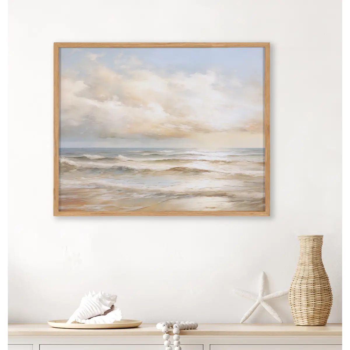 Gallery Beach Waves Sunset Cloud Landscape Print - kateandlaurel