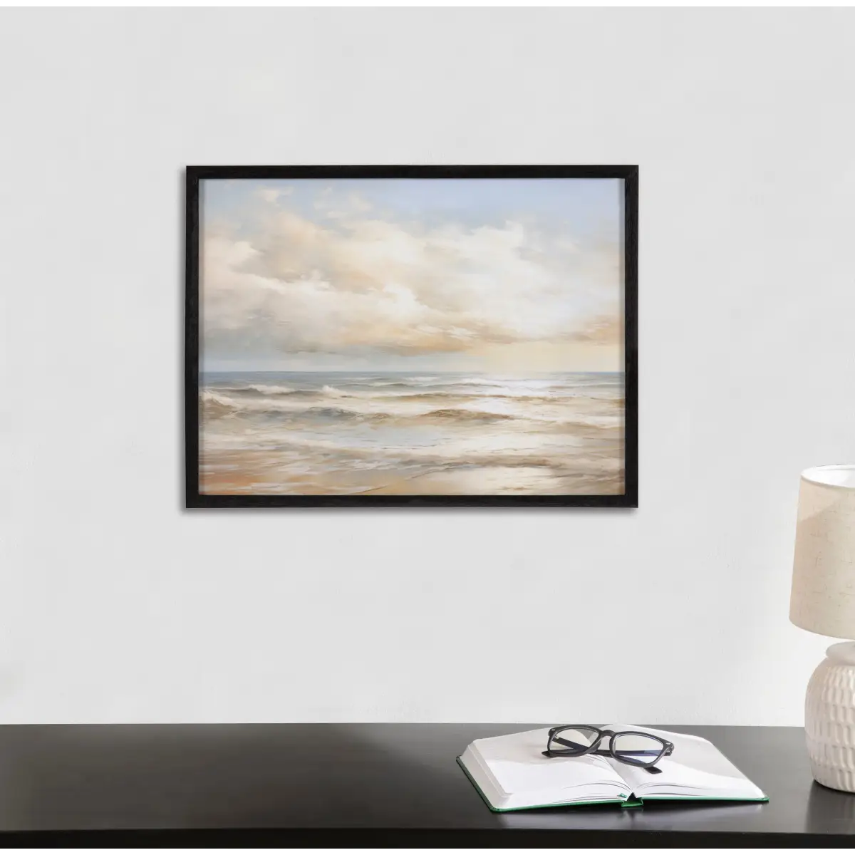 Gallery Beach Waves Sunset Cloud Landscape Print - kateandlaurel