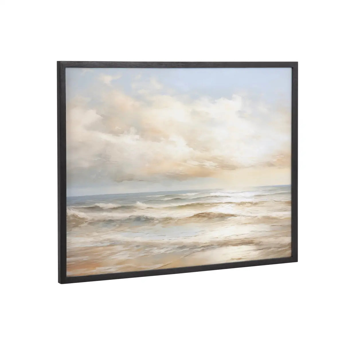 Gallery Beach Waves Sunset Cloud Landscape Print - Black / 20x16 - kateandlaurel