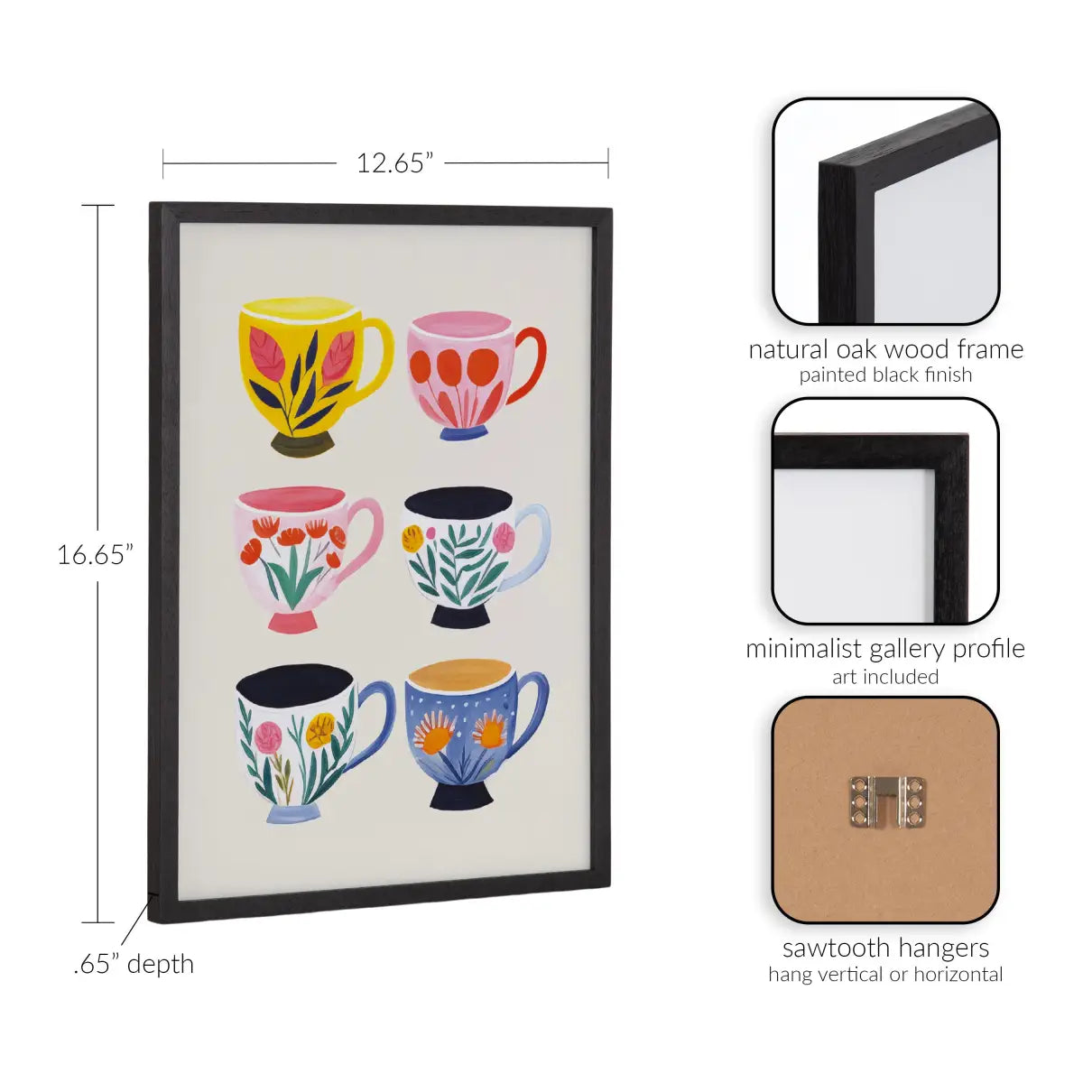 Gallery Botanical Coffee Shop Tea Cups Print - kateandlaurel