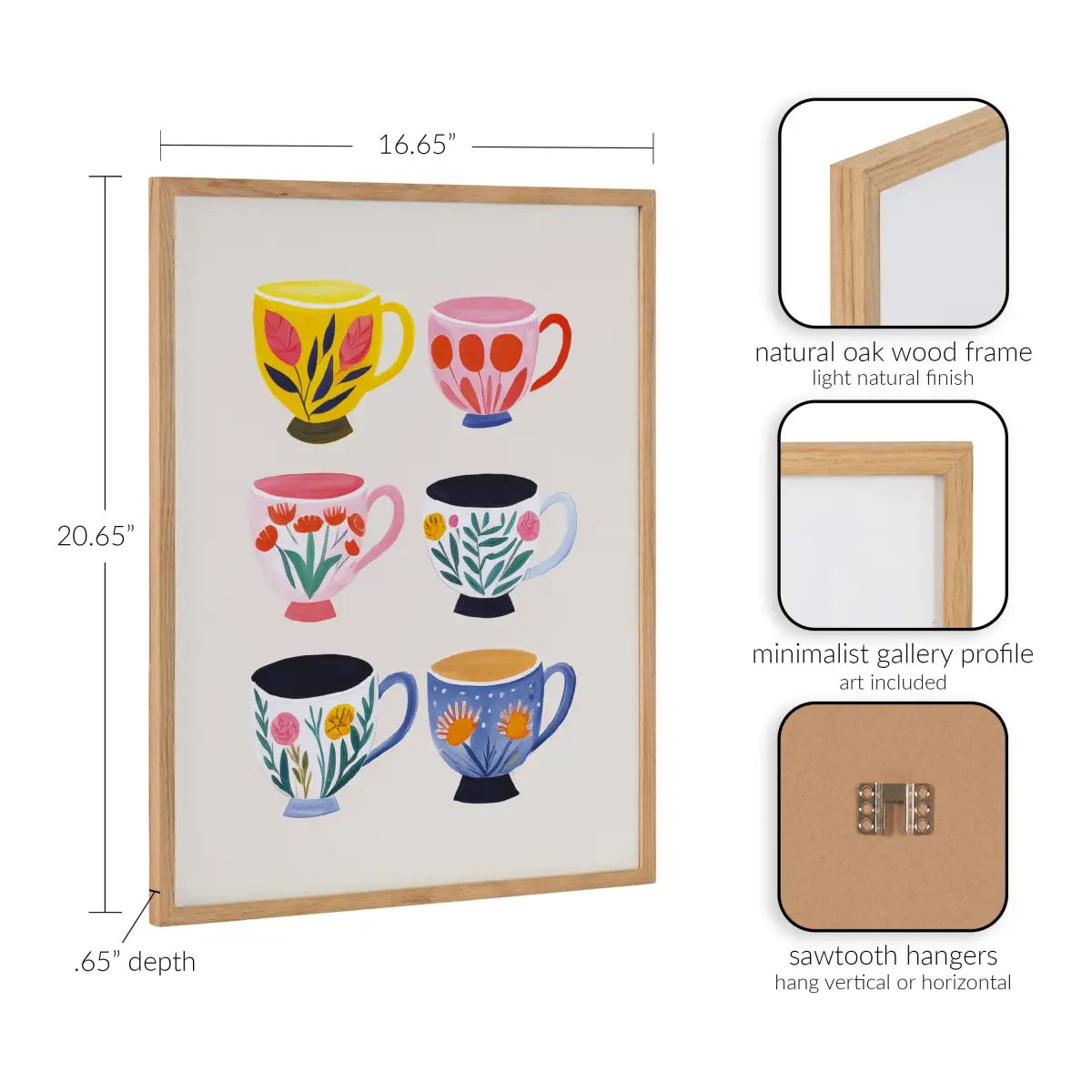 Gallery Botanical Coffee Shop Tea Cups Print - kateandlaurel
