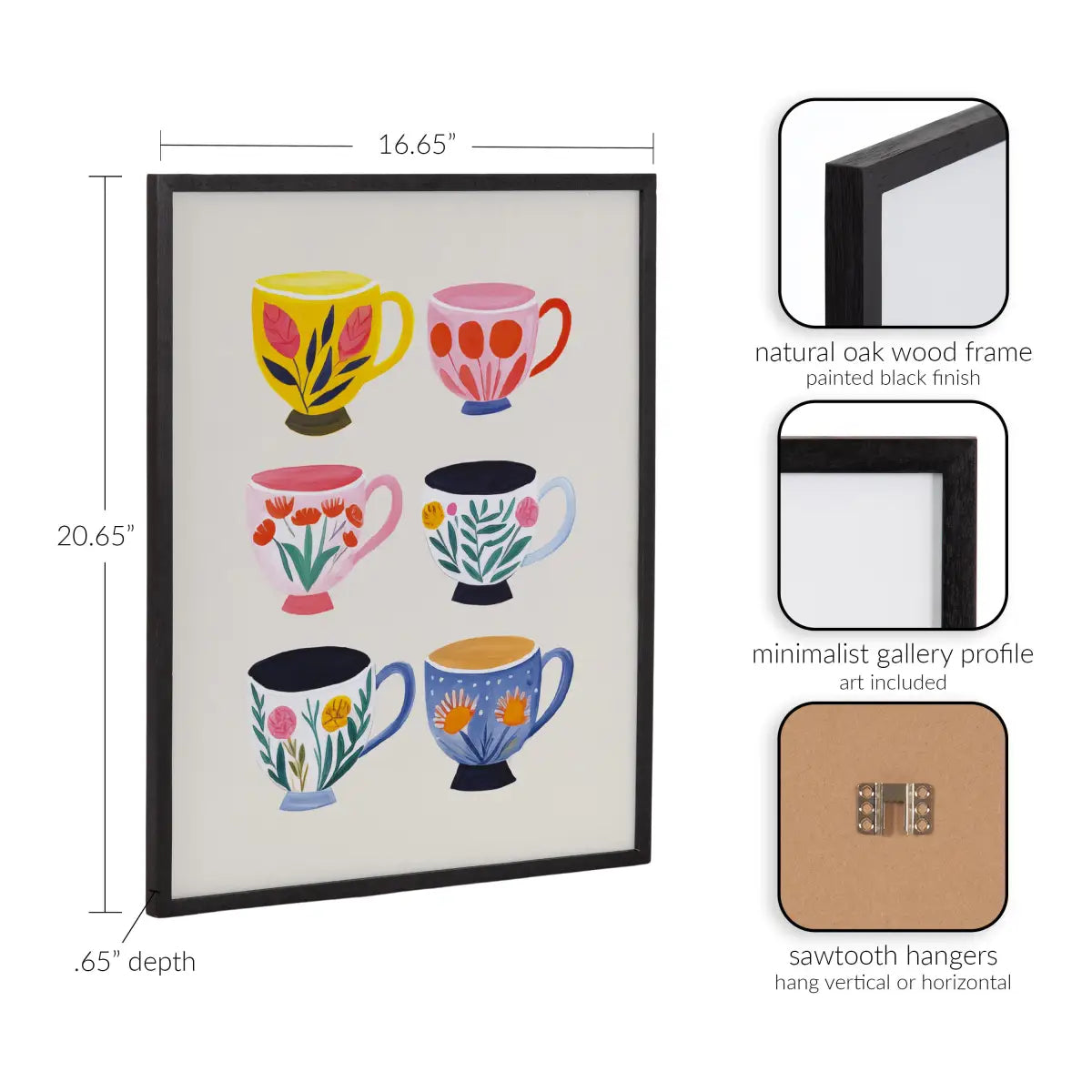 Gallery Botanical Coffee Shop Tea Cups Print - kateandlaurel